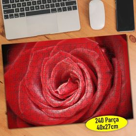 103925655 Kırmızı Yapraklı Gül 240 Parça Puzzle Yapboz