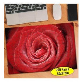 103925655 Kırmızı Yapraklı Gül 240 Parça Puzzle Yapboz