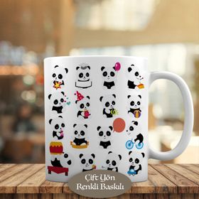 1042-174 Oyun Oynayan Sevimli Panda Kupa Bardak