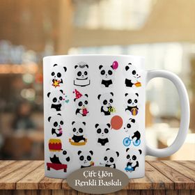 1042-174 Oyun Oynayan Sevimli Panda Kupa Bardak