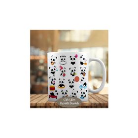 1042-174 Oyun Oynayan Sevimli Panda Kupa Bardak