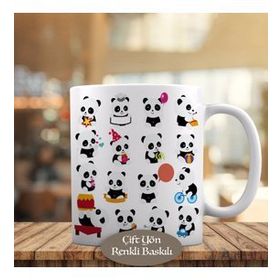 1042-174 Oyun Oynayan Sevimli Panda Kupa Bardak