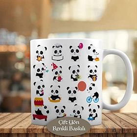 1042-174 Oyun Oynayan Sevimli Panda Kupa Bardak