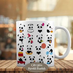 1042-174 Oyun Oynayan Sevimli Panda Kupa Bardak