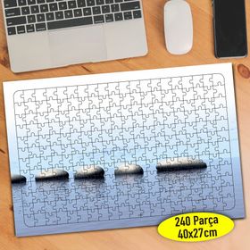 10430135 Mavi Deniz İçinde Sıralı Taşlar 240 Parça Puzzle Yapboz