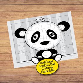 1045225 Oval Kafalı Panda 24 Parça Çocuklara Özel Yapboz Tablo