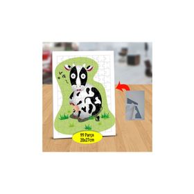 1047 Hipnoz Olmuş Siyah Beyaz İnek 99 Parça Puzzle Yapboz Tablo