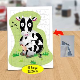 1047 Hipnoz Olmuş Siyah Beyaz İnek 99 Parça Puzzle Yapboz Tablo