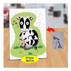 1047 Hipnoz Olmuş Siyah Beyaz İnek 99 Parça Puzzle Yapboz Tablo