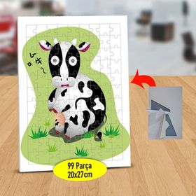 1047 Hipnoz Olmuş Siyah Beyaz İnek 99 Parça Puzzle Yapboz Tablo