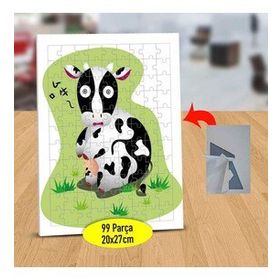 1047 Hipnoz Olmuş Siyah Beyaz İnek 99 Parça Puzzle Yapboz Tablo