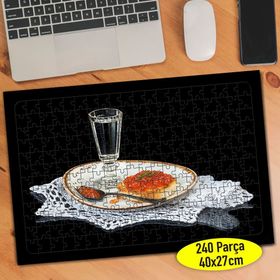 106191009 Siyah Zeminde Kırmızı Havyar 240 Parça Puzzle Yapboz