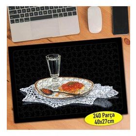 106191009 Siyah Zeminde Kırmızı Havyar 240 Parça Puzzle Yapboz