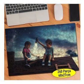 106454147 Çatıda Kitap Okuyan Çocuklar 240 Parça Puzzle Yapboz