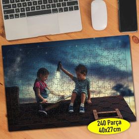 106454147 Çatıda Kitap Okuyan Çocuklar 240 Parça Puzzle Yapboz