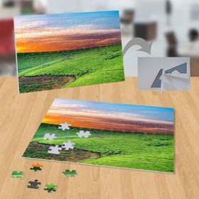 10661092 Gün Batımı Yeşil Ova Doğa 99 Parça Puzzle Yapboz Tablo
