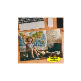 106815716 Tatil Yapan Neşeli Minik Kız 240 Parça Puzzle Yapboz