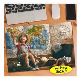 106815716 Tatil Yapan Neşeli Minik Kız 240 Parça Puzzle Yapboz