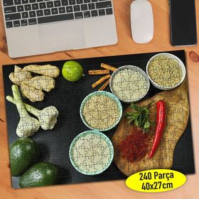 106972 Avakado Sarımsak Biber Mutfak 240 Parça Puzzle Yapboz