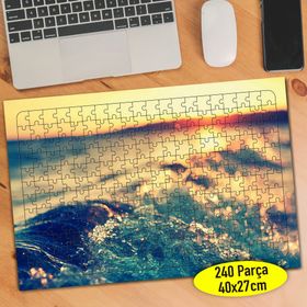 107171161 Gün Batımında Deniz Dalgaları 240 Parça Puzzle Yapboz