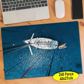 107360886 Mavi Denizde Yelkenli Tekne 240 Parça Puzzle Yapboz