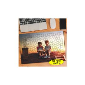 107589251 Çatıda Kitap Okuyan Çocuklar 240 Parça Puzzle Yapboz