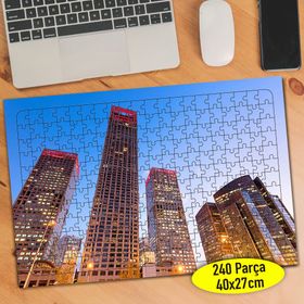 107754626 Işıklı Şehir Plazaları 240 Parça Puzzle Yapboz