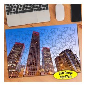 107754626 Işıklı Şehir Plazaları 240 Parça Puzzle Yapboz