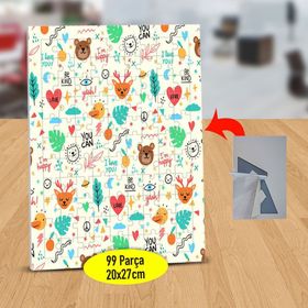 108239 Çizimsel Renkli Hayvanlar 99 Parça Puzzle Yapboz Tablo