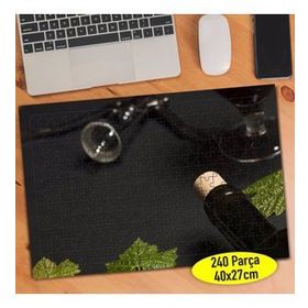 108754196 Şarap Şişesi ve Kadeh Bardağı 240 Parça Puzzle Yapboz