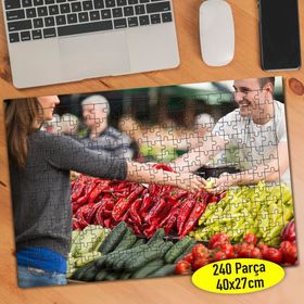 109110741 Organik Gıda Pazarı Alışveriş 240 Parça Puzzle Yapboz