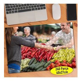 109110741 Organik Gıda Pazarı Alışveriş 240 Parça Puzzle Yapboz