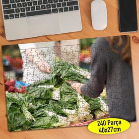 109110874 Organik Gıda Pazarı Sebzeler 240 Parça Puzzle Yapboz