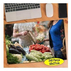 109110949 Organik Gıda Pazarı Sebzeler 240 Parça Puzzle Yapboz
