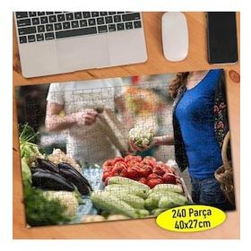109110949 Organik Gıda Pazarı Sebzeler 240 Parça Puzzle Yapboz