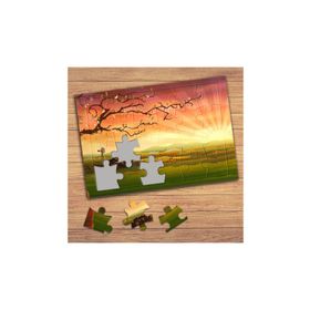 10919 Gün Batımı Ağaç Dalları Çocuklara Özel Puzzle Yapboz Tablo