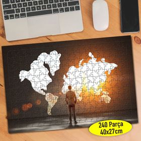 109338378 İş Dünyası Harita Genç Adam 240 Parça Puzzle Yapboz