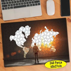 109338378 İş Dünyası Harita Genç Adam 240 Parça Puzzle Yapboz