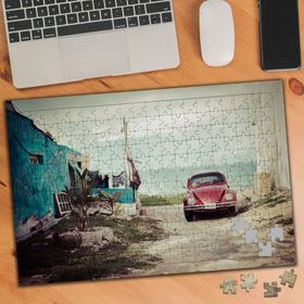 1093927 Bettle Retro Araba Eski Ev 240 Parça Puzzle Yapboz