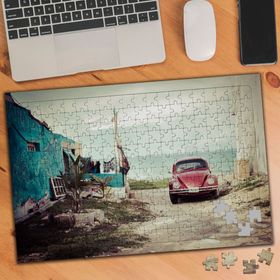 1093927 Bettle Retro Araba Eski Ev 240 Parça Puzzle Yapboz
