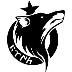 10x12 cm Bozkurt Ay Göktürkçe Araba Laptop Duvar Folyo Sticker