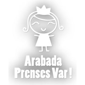10x13 cm Arabada Prenses Var Araba Laptop Duvar Folyo Sticker