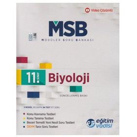 11. Sınıf Biyoloji MSB Modüler Soru Bankası Eğitim Vadisi Yayını