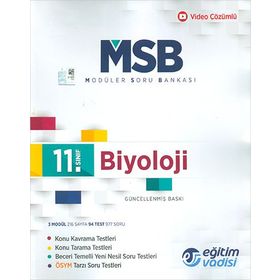 11. Sınıf Biyoloji MSB Modüler Soru Bankası Eğitim Vadisi Yayını