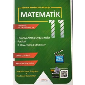 11. Sınıf Matematik Fonksiyonlarda Uygulamalar Parabol 2. Dereceden Eşitsizlikler Kazanım Merkezli Soru Kitapçığı-Sonuç Yayınları