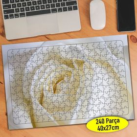 110148761 Zarif Çiçek Beyaz Gül 240 Parça Puzzle Yapboz