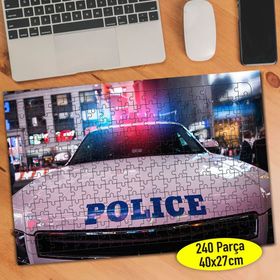 110545058 Sirenli Polis Arabası Police 240 Parça Puzzle Yapboz