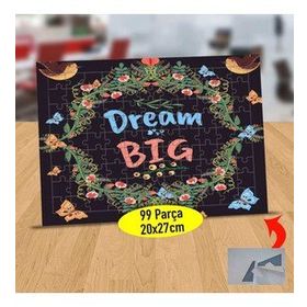 1110765 Büyük Hayal Yazılı 99 Parça Puzzle Yapboz Tablo
