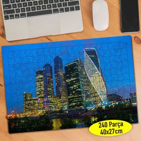 111412768 Işıklı Şehir Plazaları 240 Parça Puzzle Yapboz