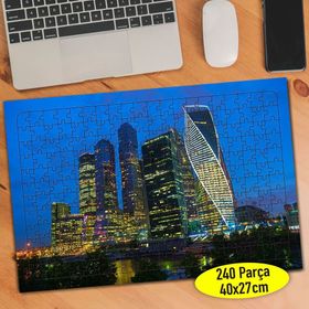 111412768 Işıklı Şehir Plazaları 240 Parça Puzzle Yapboz